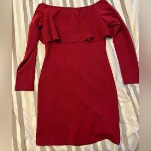 SOLD off Poshmark - Off-Shoulder Red Bodycon Dress